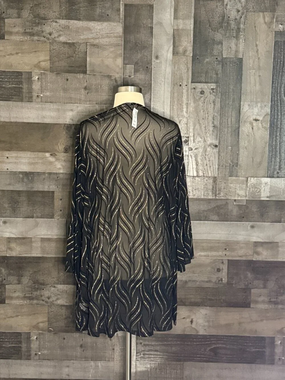 NWT! Avenue sheer black wrap size 26 velvet gold glam cocktail party formal
